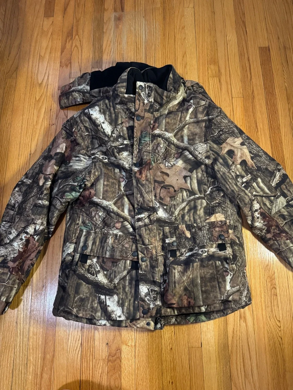 Mossy Oak Men’s Medium Camo Coat with Detachable Hood